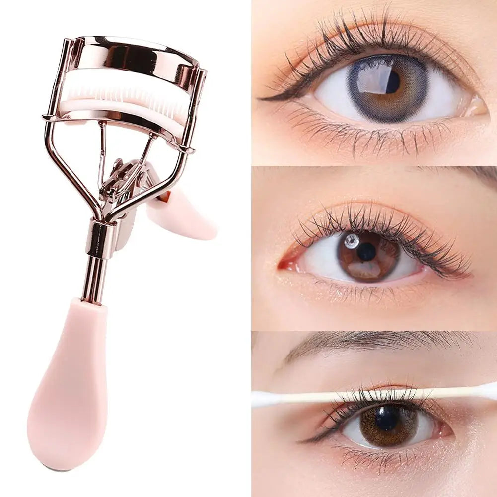 Curved Handle Eyelash Curler Tweezers Gentle on Lashes Long-Lasting Curling Cosmetic Tool for Eye Makeup