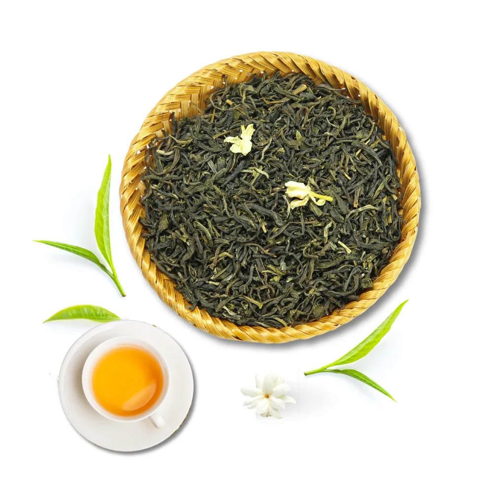 Factory Price Organic Vietnam Green Tea Jasmine Strong Aroma Loose Leaf Tea Kraft Paper Bags Cozy Jasmine Tea Leaves