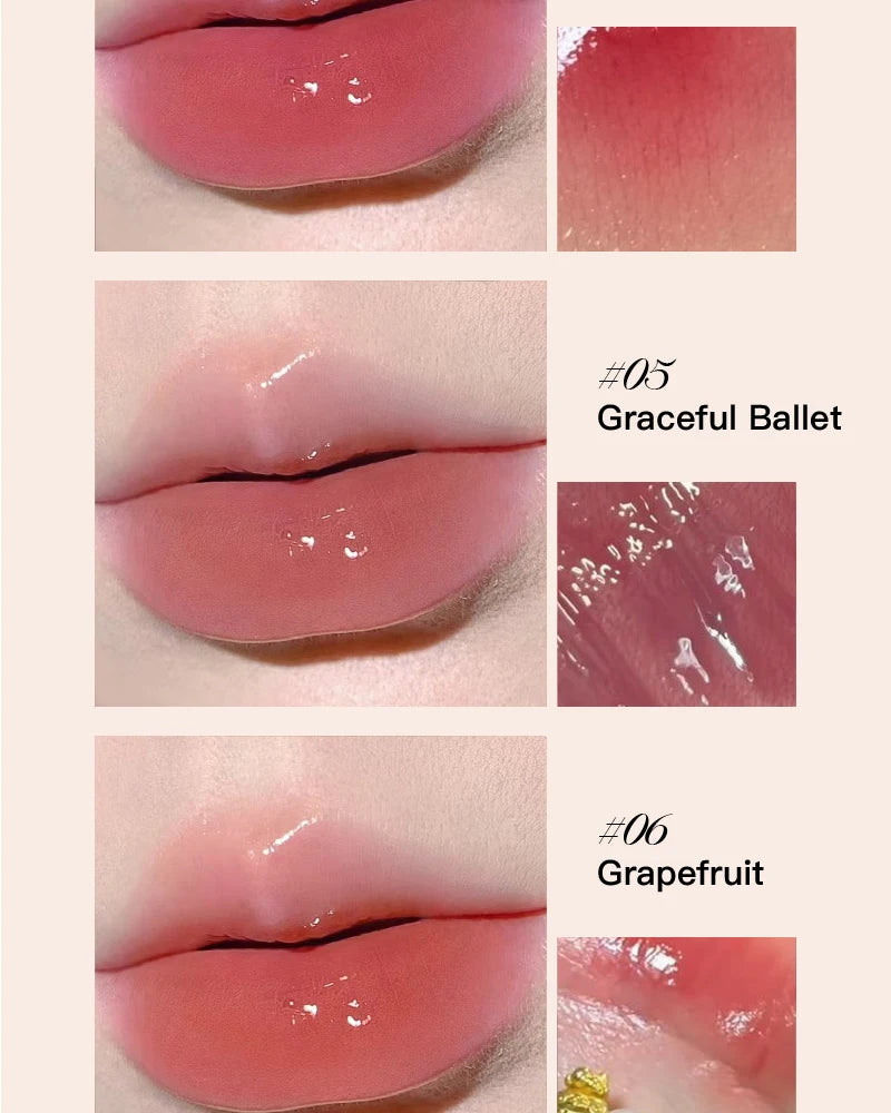 Herorange Glossy Lip Gloss Hydrating Watery Plump Lips Long Lasting for Autumn Winter