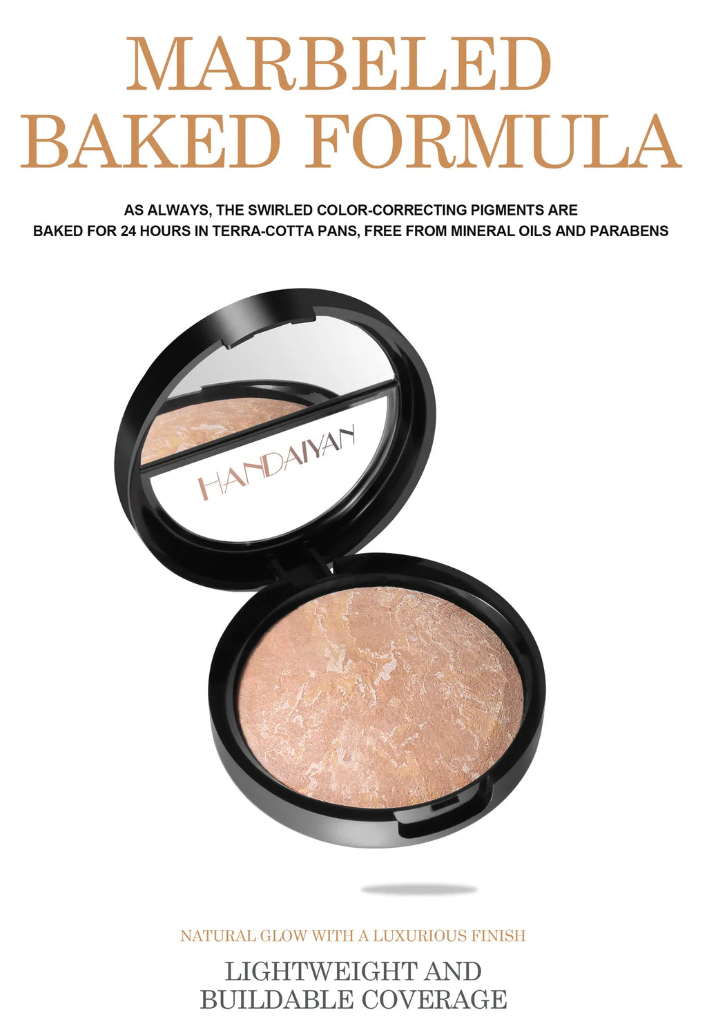7 Colors Baked Duo Matte Finishing Powder Foundation Compact Waterproof Long Lasting Full Coverage Makeup Base Smooth Skin
