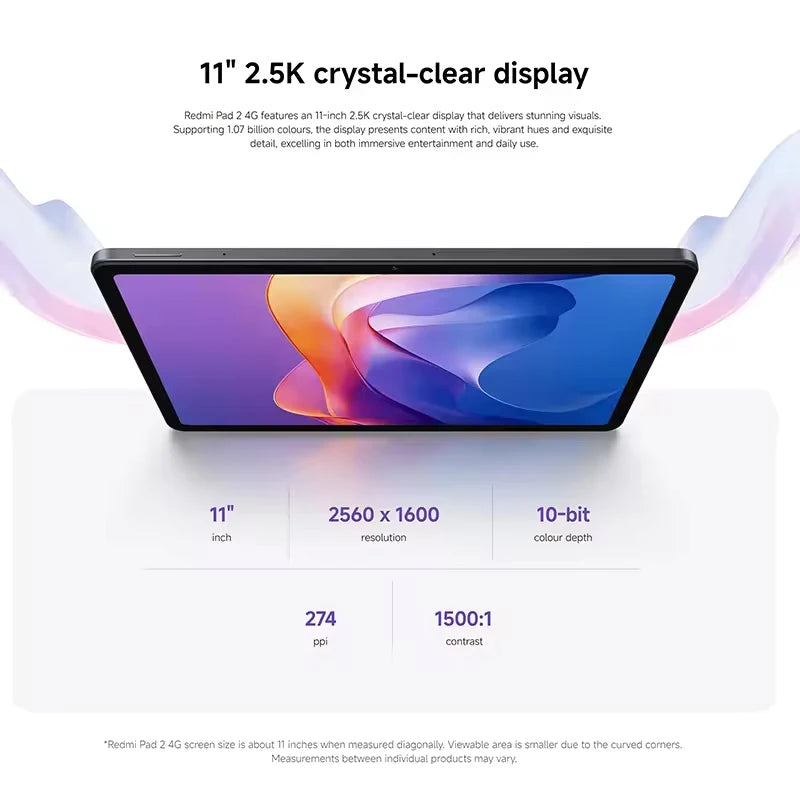 MediaTek Helio G100-Ultra Mi Tablet Global Version Wifi 11" 2.5K Crystal-clear Display MediaTek Helio G100-Ultra Mi Tablet  90Hz Display 9000mAh