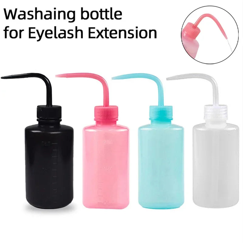 Curved Spout Cleaner Waterproof Eyebrow Remover Bottle Eyelash Extension Makeup Tool Eyelash Cleaning Washing Bottle 250/500ml