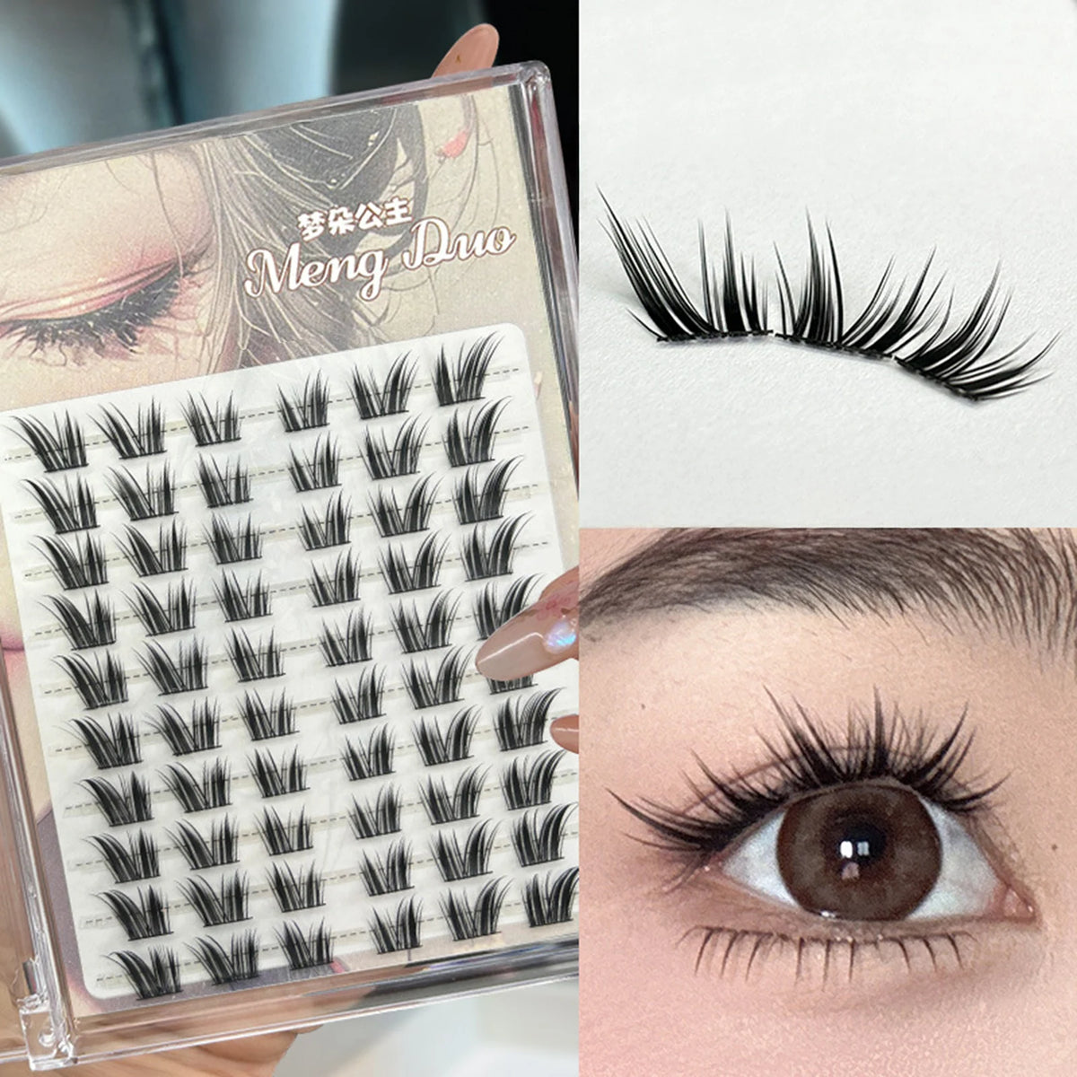 60/100pcs 3D Eyelash Extensions Curling Up Volume False Eyelashes DIY Cosplay Makeup for Women and Girls Cosmetic Supplies