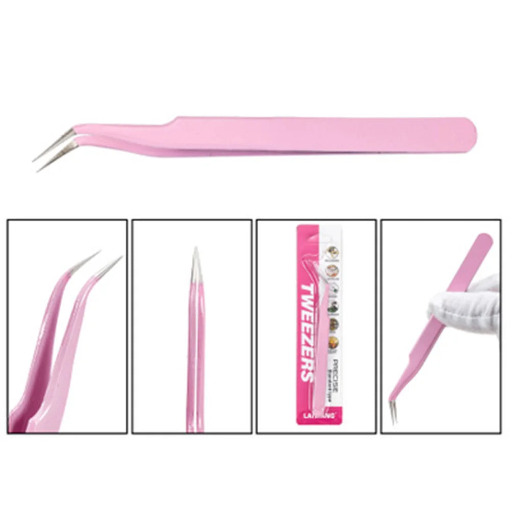 1pcs Lash Tweezers False Eyelash Extension Clip Pliers Eyebrow Tweezers For Hair Nail Art Soldering Lash Tongs Makeup Tools