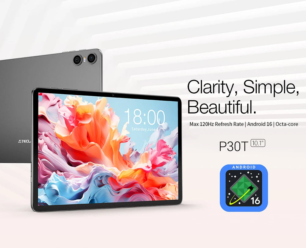 Teclast P30T Set 10.1" Tablet Android 16 Unisoc 8-core Max 16GB(3GB+13GB Expansion) RAM 128GB ROM 6000mAh Keyboard/Case/Mouse/Stylus/Headphone/Stand