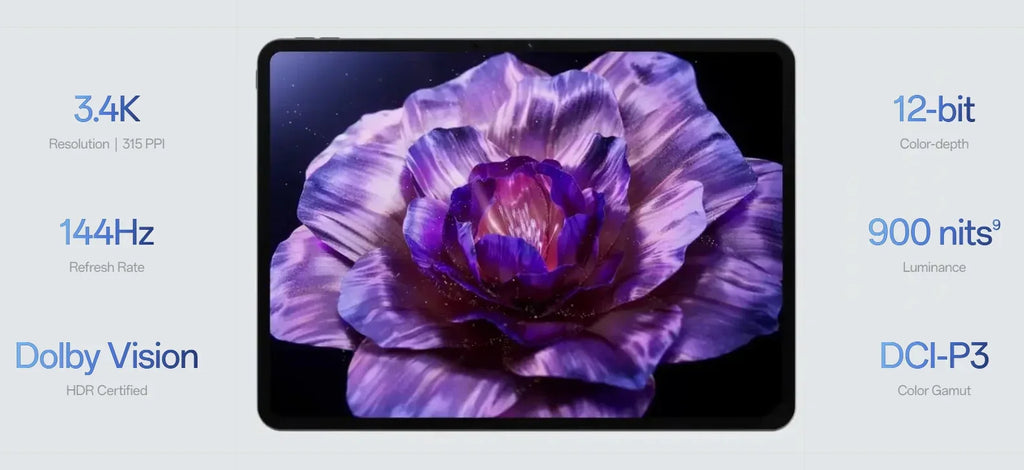 Global Version OnePlus Pad 3 13.2inches Tablet 144Hz Screen 12140mAh Snapdragon 8 Battery 13MP Rear Camera 8 Speakers 80W Charge