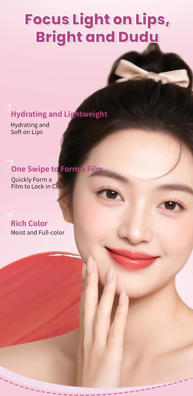Water Light Crystal Gloss Lip Tint — Autumn/Winter Hydrating Formula, Mirror-Gloss Finish, Youthful Plumping Effect