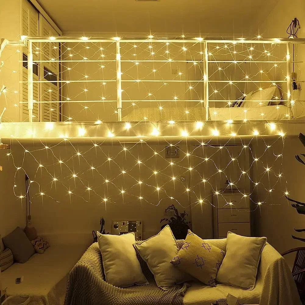 Christmas Decorations Lamp LED Fishing Net Light Outdoor Waterproof Street Tree Decoration Light Wedding Festival Mesh Light