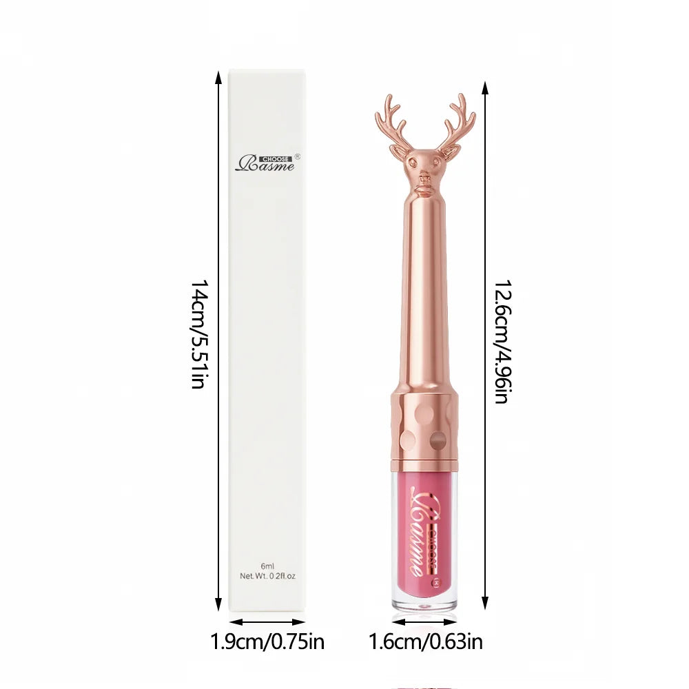 Moisturizing Cream Lip Gloss Autumn/Winter Moisturizing Liquid Lipstick Long Lasting Non Greasy Lip Makeup Christmas Brown
