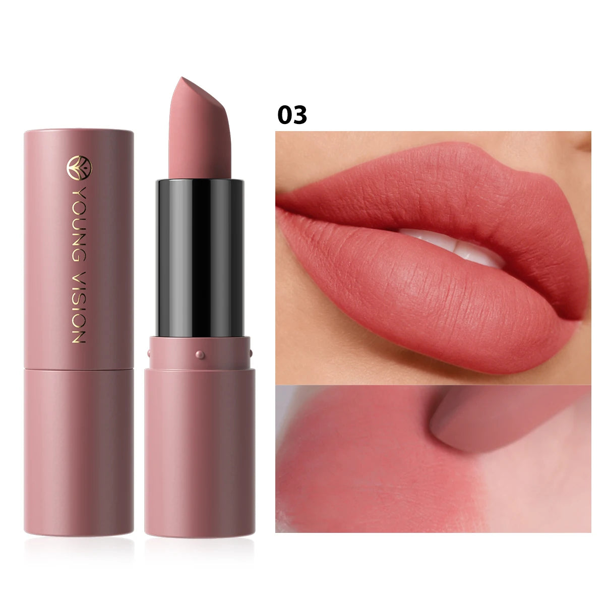 12-Color Matte Velvet Lipstick Long-Lasting Waterproof Non-Stick Cup Does Not Fall Color Lipstick Lipstick