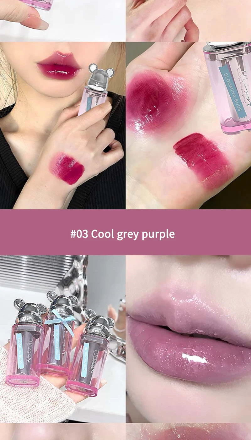 Bear Shuiguang lipstick, Korean show young, mirror Shuiguang glass lip, autumn and winter lipstick, makeup does not fade