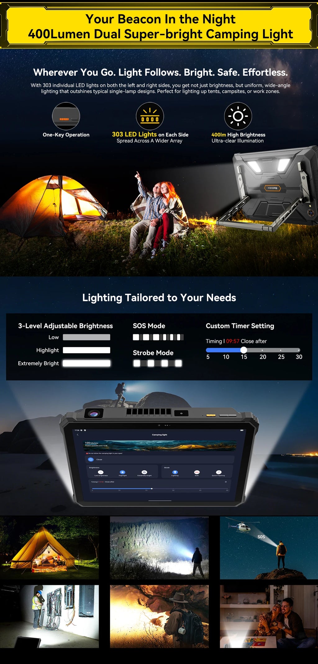 Blackview Active 12 Pro Rugged Tablet Android 15, Dimensity 7300 5G Pad 11 inch Widevine L1 Autofocus Projector, 16GB+ 1TB 30000mAh Tablet Phone 5G Calling