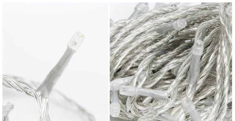 Christmas Decoration 2025 Led Lights Outdoor Street Garland 8/12M Waterproof Connector Icicle Light New Year 2025 Decor for Home