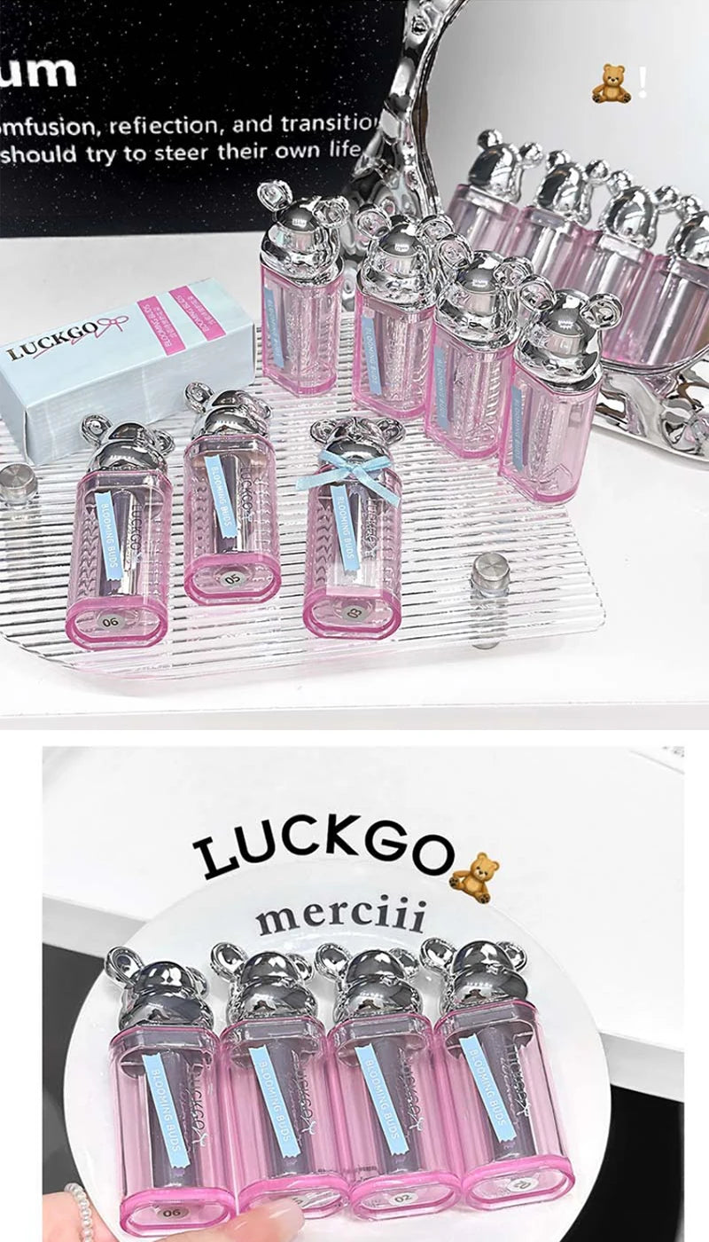 Bear Shuiguang lipstick, Korean show young, mirror Shuiguang glass lip, autumn and winter lipstick, makeup does not fade
