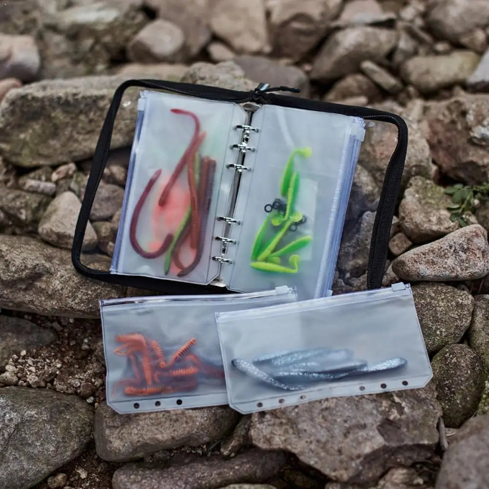Waterproof PVC Fishing Lure Bag Transparent Fake Bait Storage Case Partitioned Tackle Organizer Pouch For Fishing Accessories