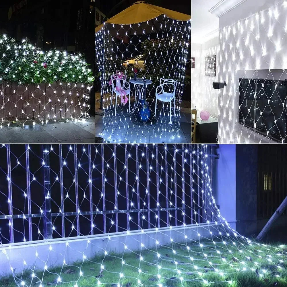 Christmas Decorations Lamp LED Fishing Net Light Outdoor Waterproof Street Tree Decoration Light Wedding Festival Mesh Light