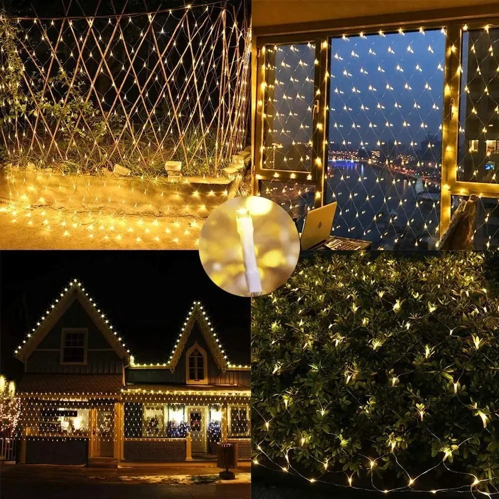 Christmas Decorations Lamp LED Fishing Net Light Outdoor Waterproof Street Tree Decoration Light Wedding Festival Mesh Light