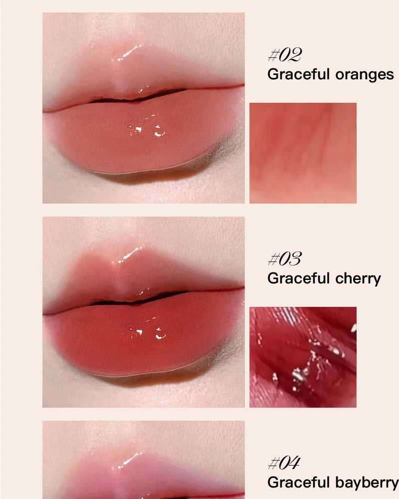 Herorange Glossy Lip Gloss Hydrating Watery Plump Lips Long Lasting for Autumn Winter