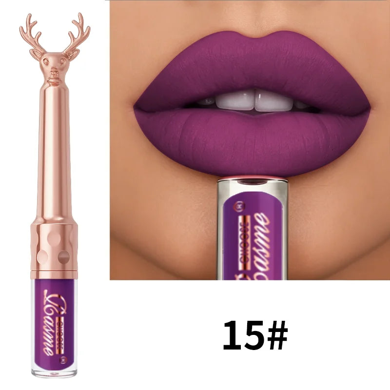 Moisturizing Cream Lip Gloss Autumn/Winter Moisturizing Liquid Lipstick Long Lasting Non Greasy Lip Makeup Christmas Brown