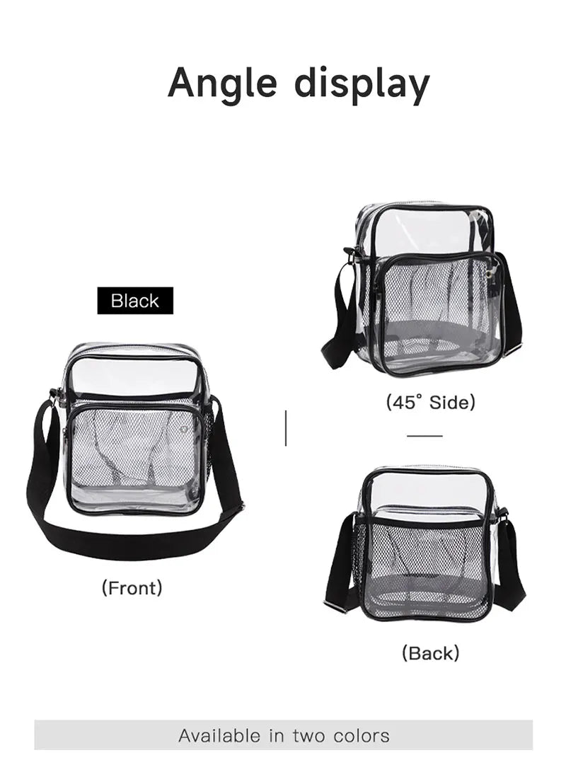 TINYAT Women Lightweight Mesh Strap Waterproof Transparent pvc Bags Put Lost Headphone Jack Umbrella Cell Phone 9.7 inch iPad