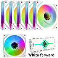 LDPCSJ 6 Pack 12cm 120mm Addressable ARGB Case Cooling Fans 4 Pin PWM Variable Speed 5V 3 Pin A-RGB Light Synchronization Fan Set with Included ARGB Controller Hub High Static Pressure Radiator Fans for ATX Gaming PC Liquid C