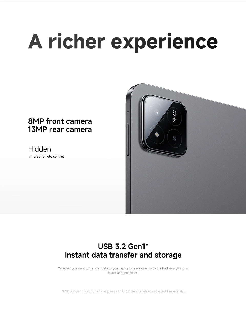 Global Version Xiaomi Pad 7 Tablet PC Snapdragon 7 + Gen 3 11.2 ''3.2K 144Hz Display 8850mAh Big Battery 13MP Real Camera
