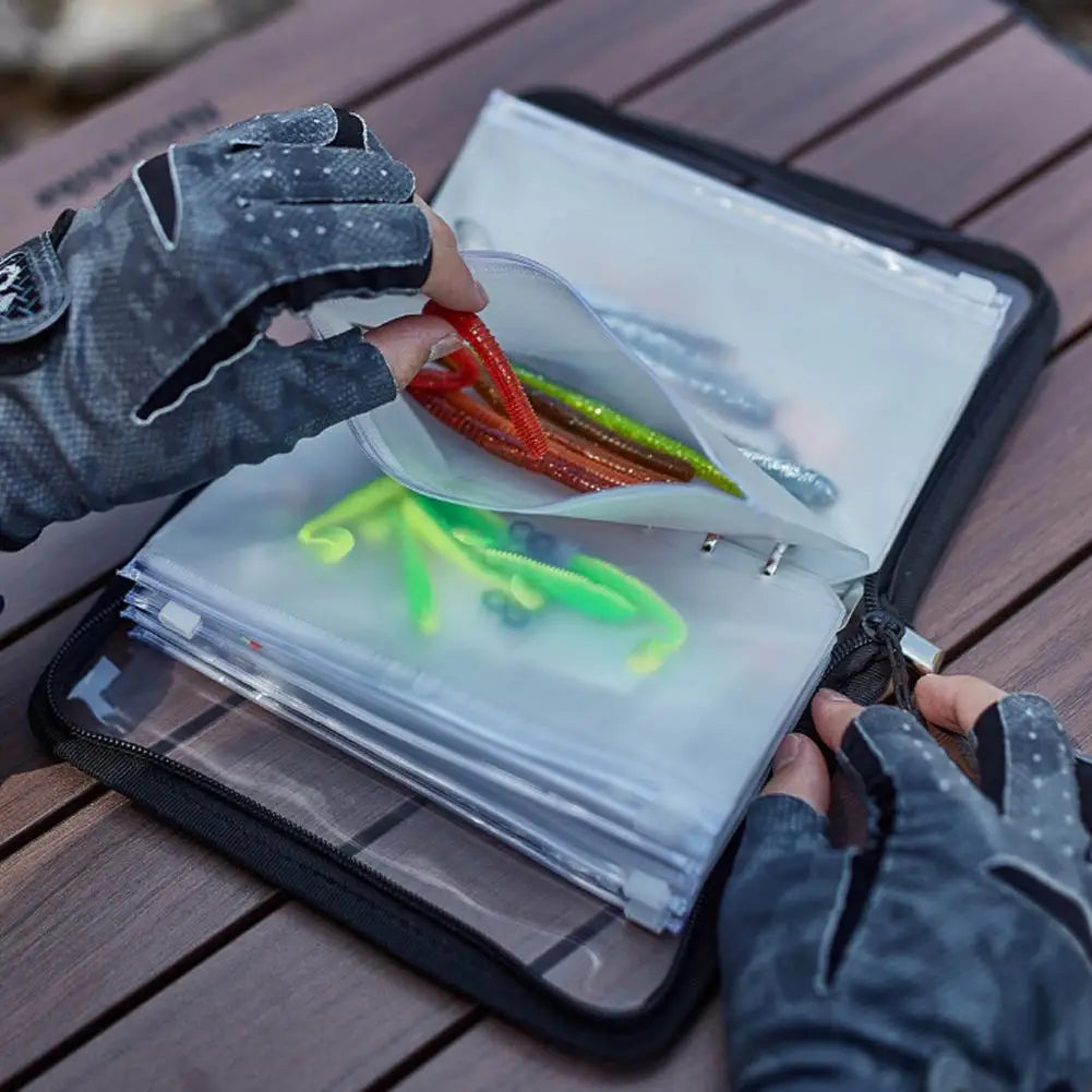 Waterproof PVC Fishing Lure Bag Transparent Fake Bait Storage Case Partitioned Tackle Organizer Pouch For Fishing Accessories