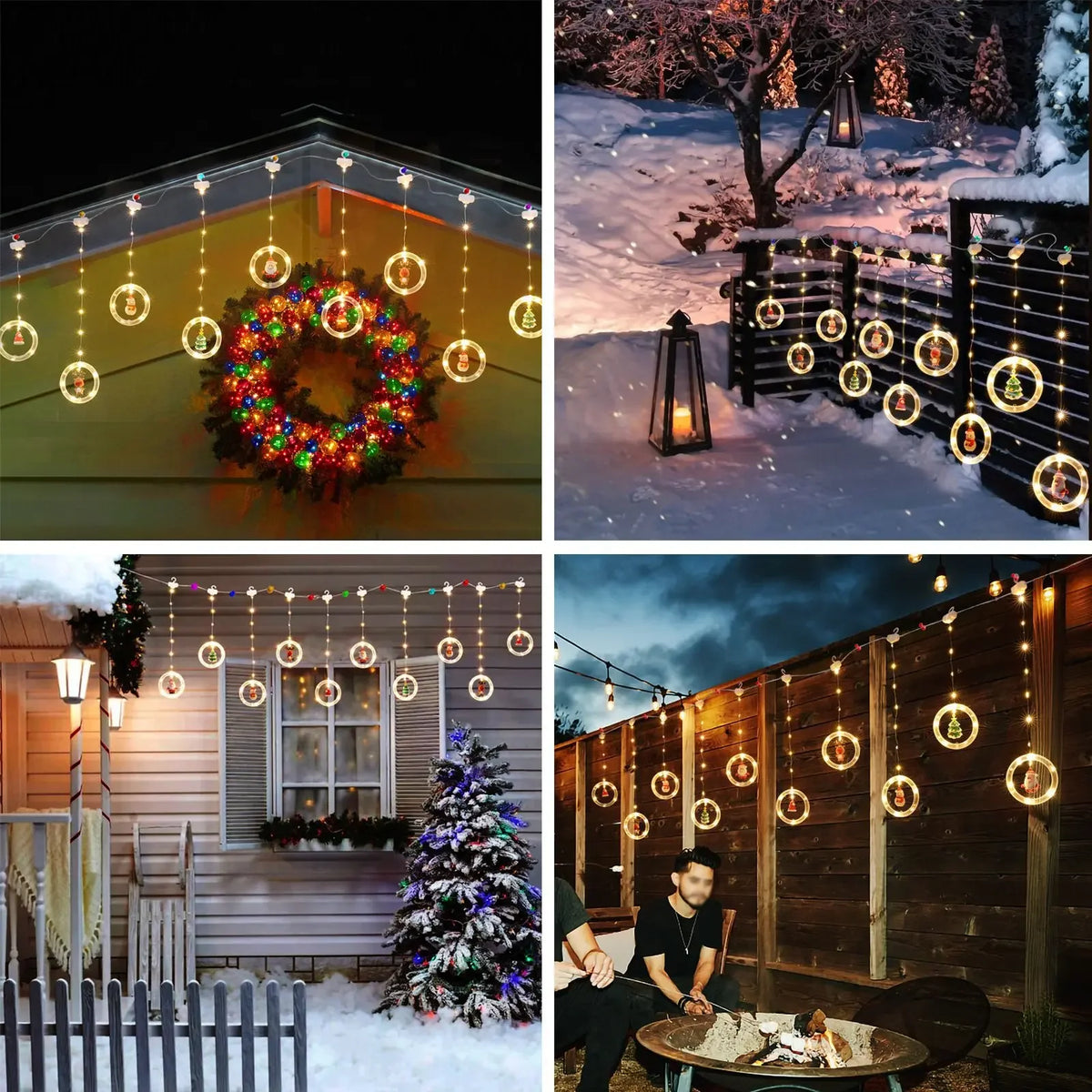 Christmas LED Strip Lights Room Garland LED Curtain Lamp USB Plug Christmas Decorations Lights for Bedroom Living Room Window