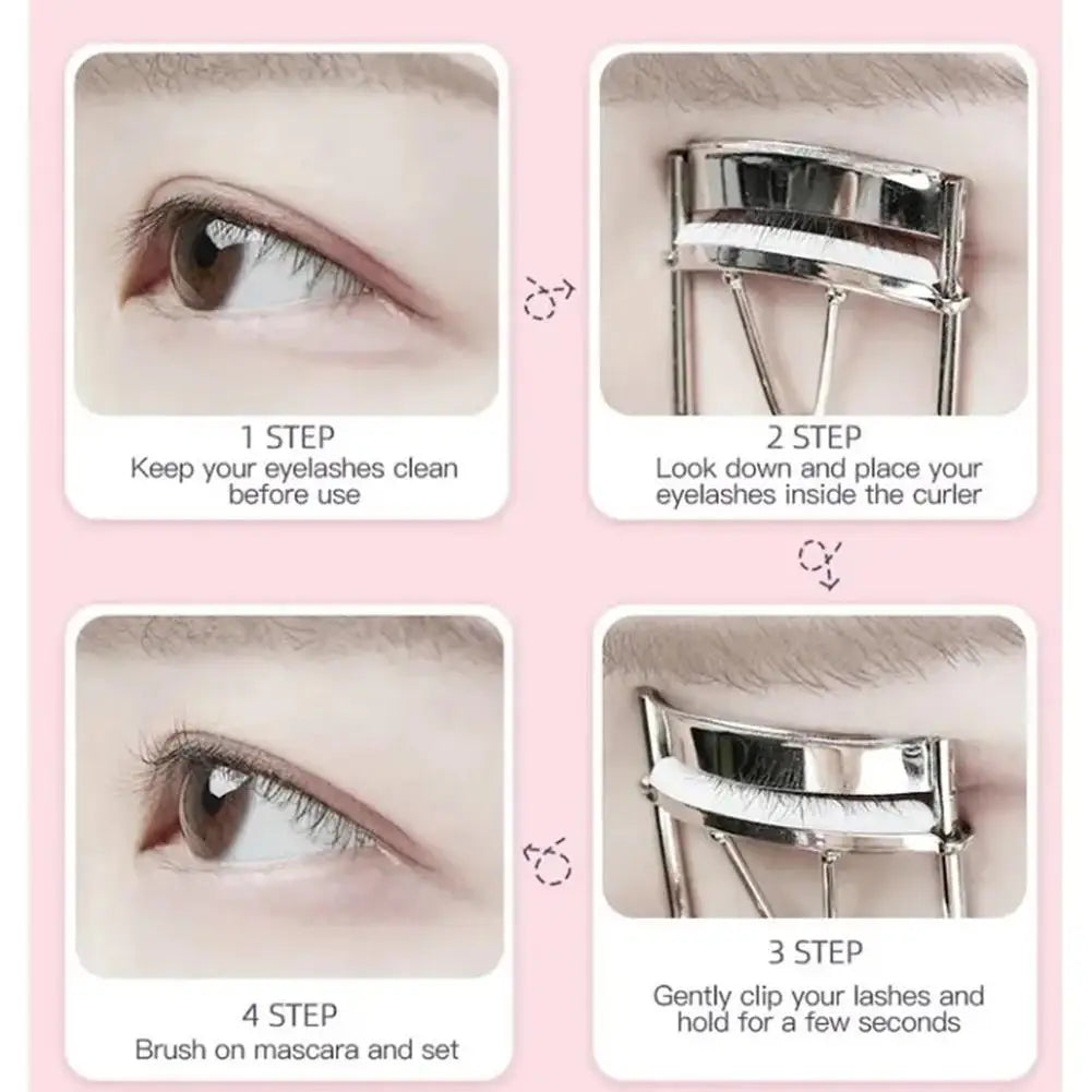 Curved Handle Eyelash Curler Tweezers Gentle on Lashes Long-Lasting Curling Cosmetic Tool for Eye Makeup