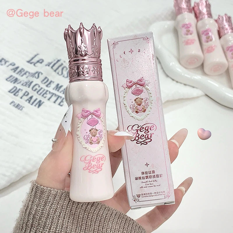 Gege Bear Silky Matte Velvet Lip Mud Moisturizing Non Drying Smooth Long-Lasting Lip Glaze Reddish-brown Autumn&winter Lip Gloss