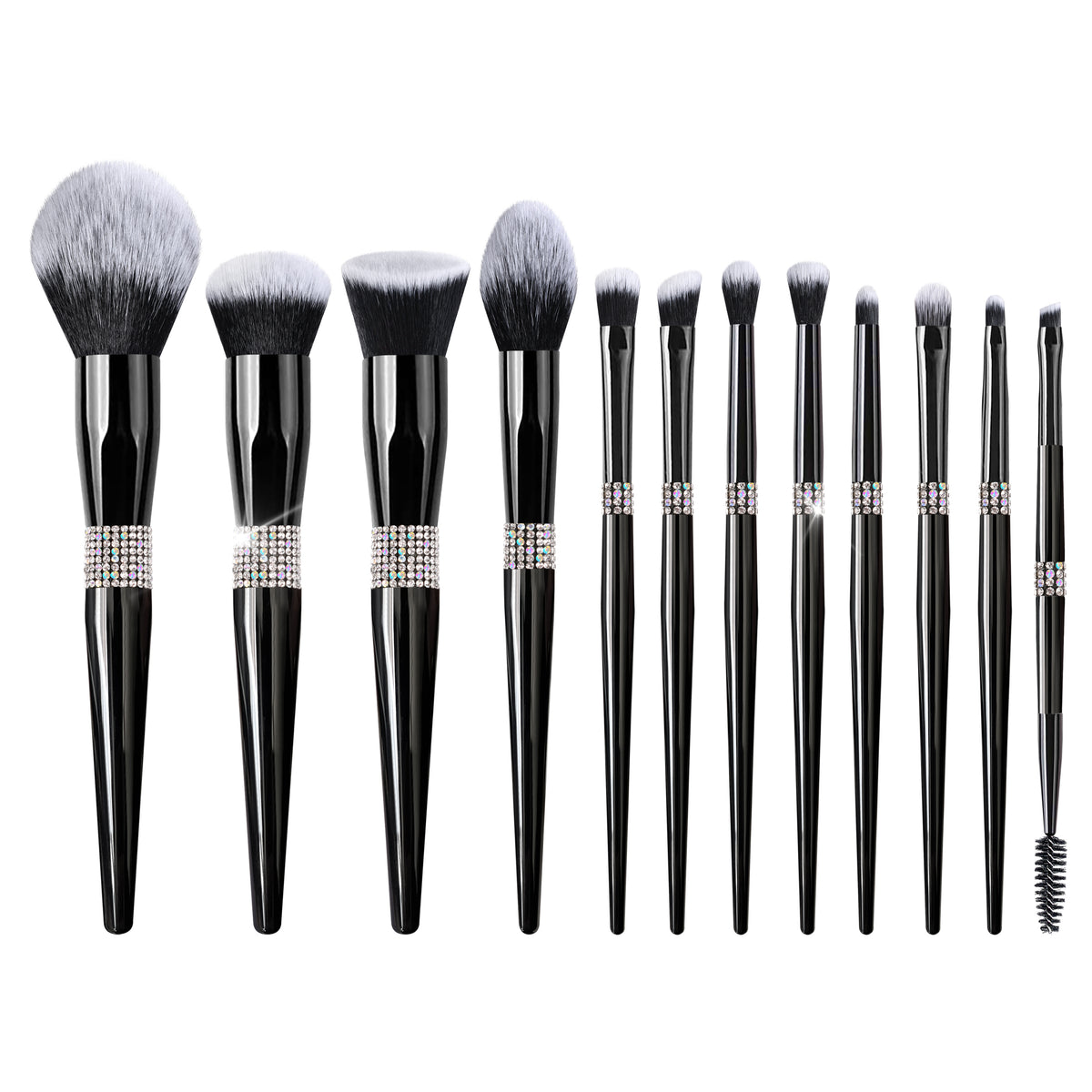 Makeup Brushes Set - Bling Premium Synthetic Foundation Powder Blush Concealer Eyeliner Eyebrow Contour Make Up Brush Set For Women, Black